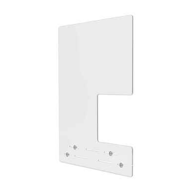 Mounting Safety Barrier with Side Pass Thru, 23.75&quot; x 31.75&quot;, Acrylic, Clear, 2/Carton