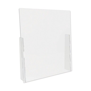 Counter Top Barrier with Full Shield, 31.75&quot; x 6&quot; x 36&quot;, Polycarbonate, Clear, 2/Carton