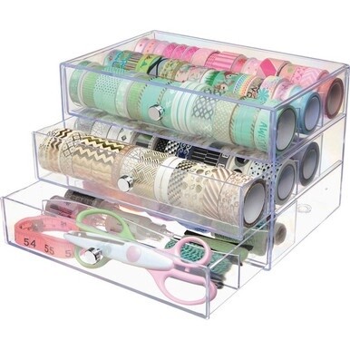 Deflecto 3-Drawer Storage Organizer - 3 Drawer(s) - 7&quot; Height x 10&quot; Width x 6.8&quot; Depth - Clear - 1 Each