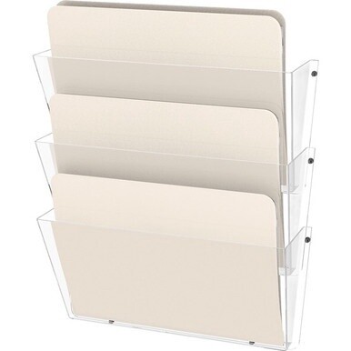 Deflecto Unbreakable DocuPocket - 3 Pocket(s) - 6.5&quot; Height x 14.5&quot; Width x 3&quot; Depth - Unbreakable - Clear - Plastic - 3 / Pack