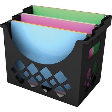 Deflecto Sustainable Office Desktop Hanging File Holder - 9.6&quot; Height x 13.3&quot; Width x 8.5&quot; DepthDesktop - Sturdy - 30% Recycled - Black - 1 Each
