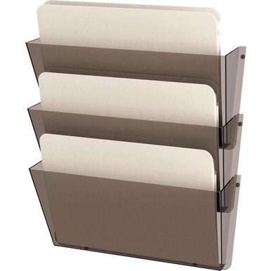 Deflecto Unbreakable DocuPocket - 3 Pocket(s) - 6.5&quot; Height x 14.5&quot; Width x 3&quot; Depth - Unbreakable - Smoke - Plastic - 3 / Pack