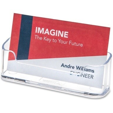 Deflecto Business Card Holder - 1.8&quot; x 3.9&quot; x 1.4&quot; x - Plastic - 1 Each - Clear