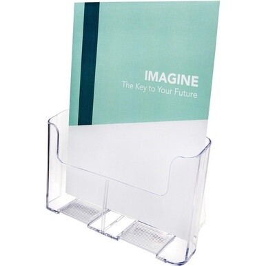 Deflecto Single Compartment DocuHolder - 1 Pocket(s) - 10.8&quot; Height x 9.3&quot; Width x 3.8&quot; DepthDesktop - Magazine Size - Clear - Plastic - 1 Each