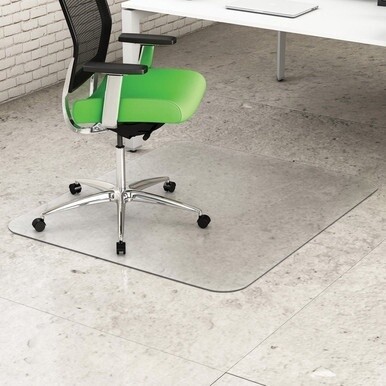 Deflecto Earth Source Hard Floor Mat - Commercial, Carpet, Hard Floor - 60&quot; Length x 46&quot; Width x 0.10&quot; Thickness - Rectangular - Clear - 1Each