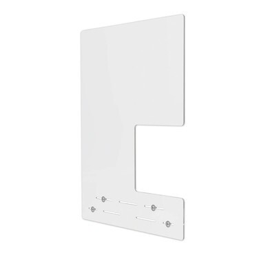 Mounting Safety Barrier with Side Pass Thru, 23.75&quot; x 31.75&quot;, Polycarbonate, Clear, 2/Carton