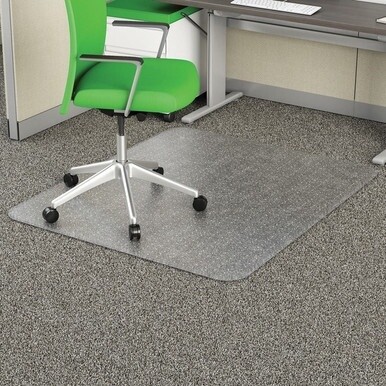 Deflecto EconoMat Chair Mat - Commercial, Carpet - 60&quot; Length x 46&quot; Width x 0.10&quot; Thickness - Rectangular - Clear - 1Each