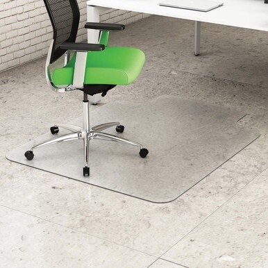 Deflecto Earth Source Hard Floor Chair Mat - Commercial, Carpet, Hard Floor - 48&quot; Length x 36&quot; Width x 0.10&quot; Thickness - Lip Size 10&quot; Length x 19&quot; Width - Clear - 1Each