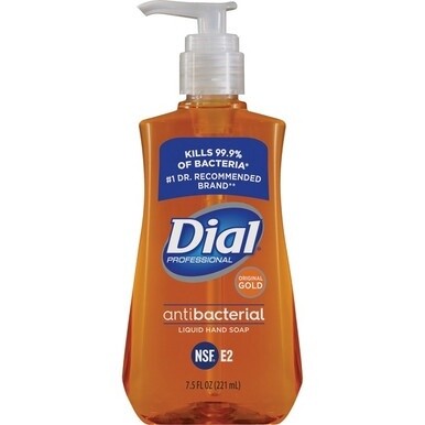 Dial Gold Antibacterial Liquid Hand Soap - 7.5 fl oz (221.8 mL) - Push Pump Dispenser - Dirt Remover, Kill Germs - Skin, Hand - Antibacterial - 1 Each