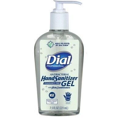 Dial Hand Sanitizer - 7.5 fl oz (221.8 mL) - Pump Bottle Dispenser - Kill Germs - Hand - Clear - Fragrance-free, Dye-free - 1 Each