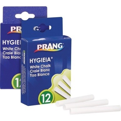 Prang Nontoxic Chalk Sticks - 3.3&quot; Length - White - 2 / Bundle