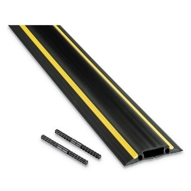 Medium-Duty Floor Cable Cover, 3.25&quot; Wide x 30 ft Long, Black