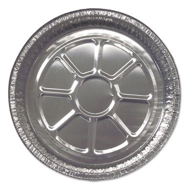 Aluminum Closeable Containers, Round, 8&quot; Diameter x 1.56&quot;h, Silver, 500/Carton