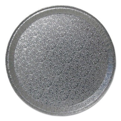 Aluminum Cater Trays, Flat Tray, 16&quot; Diameter x 0.81&quot;h, Silver, 50/Carton