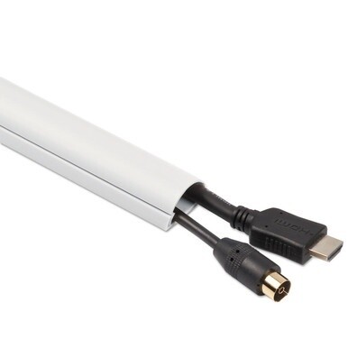 Decorative Mini Cord Cover, 60&quot; x 1.25&quot; x 0.5&quot; Covers, White