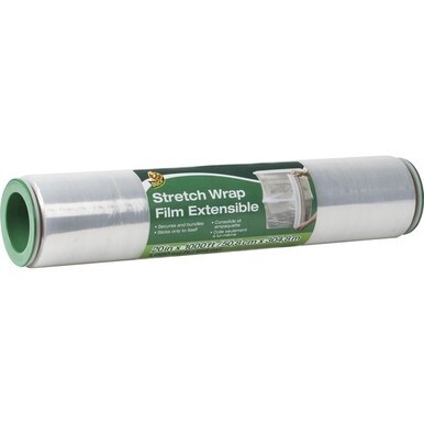 Duck Extensible Stretch Wrap Film - 20&quot; Width x 1000 ft Length - Non-adhesive, Durable, Handle, Self-stick - Plastic Film - Clear - 1Each