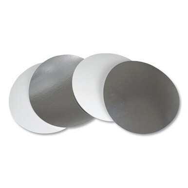 Flat Board Lids for 8&quot; Round Containers, Silver, Paper, 500 /Carton