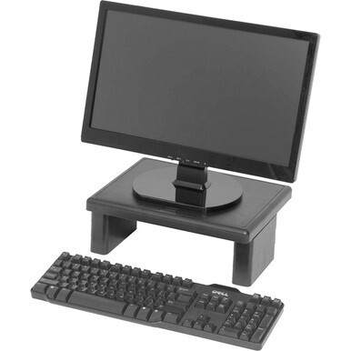 DAC Height Adjustable LCD/TFT Monitor Riser - 66 lb Load Capacity - Flat Panel Display Type Supported - 4.8&quot; Height x 13&quot; Width x 10.5&quot; Depth - Black