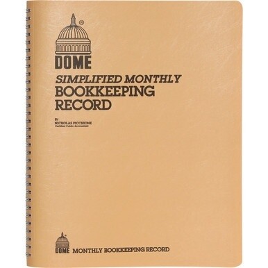 GSA MAS Dome Bookkeeping Record Book - 128 Sheet(s) - Wire Bound - 8.75" x 11.25" Sheet Size - White Sheet(s) - Beige Cover - Recycled - 1 Each
