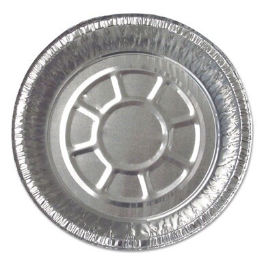 Aluminum Round Containers, 22 Gauge, 24 oz, 7&quot; Diameter x 1.75&quot;h, Silver, 500/Carton