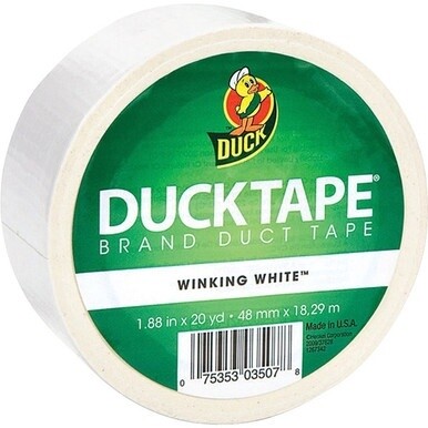 Duck Brand Brand Color Duct Tape - 20 yd Length x 1.88&quot; Width - For Repairing, Color Coding, Packing, Crafting - 1 / Roll - White