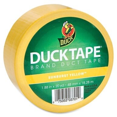 Duck Brand Brand Color Duct Tape - 20 yd Length x 1.88&quot; Width - For Repairing, Color Coding, Packing, Crafting - 1 / Roll - Yellow