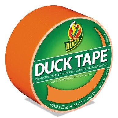 Colored Duct Tape, 3&quot; Core, 1.88&quot; x 15 yds, Neon Orange