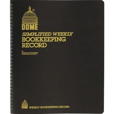 Dome Bookkeeping Record Book - 128 Sheet(s) - Wire Bound - 8.75&quot; x 11.25&quot; Sheet Size - Brown Cover - Recycled - 1 Each