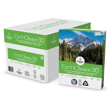 Domtar EarthChoice30 Recycled Office Paper - 92 Brightness - 88% Opacity - Letter - 8 1/2&quot; x 11&quot; - 20 lb Basis Weight - 5000 / Carton - FSC - ColorLok Technology, Chlorine-free, Acid-free, Jam-free - 