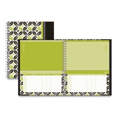 Monthly Home Finance Organizer, 5 Column Format, Black/Green/White Cover, 11 x 9 Sheets, 30 Sheets/Book