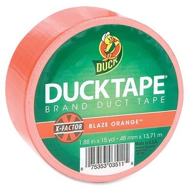 Duck Brand Color Duct Tape - 15 yd Length x 1.88&quot; Width - For Color Coding, Repairing, Packing, Crafting - 1 / Roll - Neon Orange