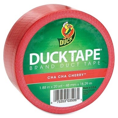 Duck Brand Brand Color Duct Tape - 20 yd Length x 1.88&quot; Width - For Repairing, Color Coding, Packing, Crafting - 1 / Roll - Red