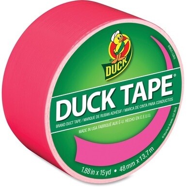 Duck Brand Color Duct Tape - 15 yd Length x 1.88&quot; Width - For Color Coding, Repairing, Packing, Crafting - 1 / Roll - Pink