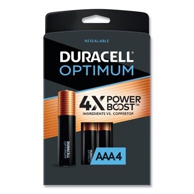 Optimum Alkaline AAA Batteries, 4/Pack