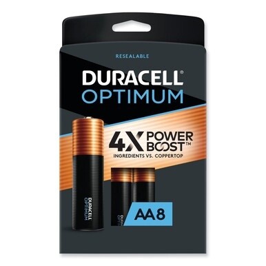 Optimum Alkaline AA Batteries, 8/Pack