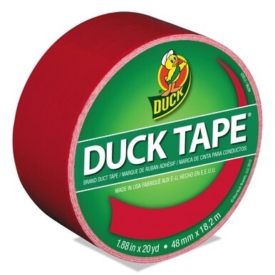 Colored Duct Tape, 3&quot; Core, 1.88&quot; x 20 yds, Red