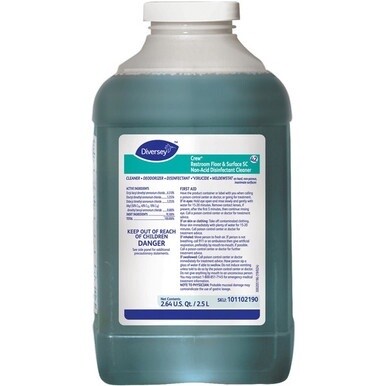 Diversey Crew Restroom Disinfectant Cleaner - 84.5 fl oz (2.6 quart) - Fresh ScentBottle - 2 / Carton - Green