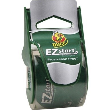 Duck Brand EZ Start Packaging Tape Dispenser - 22.20 yd Length x 1.88&quot; Width - 2.60 mil - Dispenser Included - Tear Resistant, Split Resistant - For Sealing, Packing - 1 / Roll - Clear