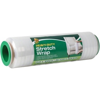 Duck Heavy-duty Stretch Wrap - 15&quot; Width x 1000 ft Length - Heavy Duty, Handle, Self-stick, Residue-free, Non-adhesive - Plastic - Clear - 1Each