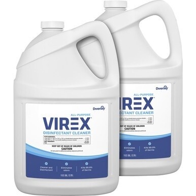 Diversey All-Purpose Virex Disinfectant Cleaner - Ready-To-Use - 128 fl oz (4 quart) - Citrus Scent - 2 / Carton - Clear