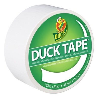 Colored Duct Tape, 3&quot; Core, 1.88&quot; x 20 yds, White