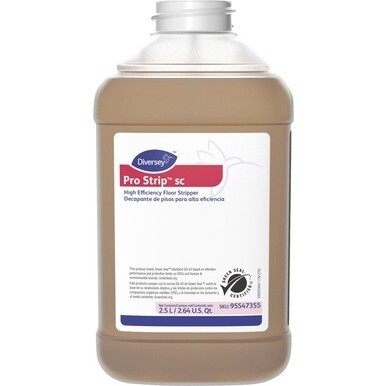 Diversey Pro Strip SC High Efficiency Floor Stripper - Concentrate - 84.5 fl oz (2.6 quart) - Solvent ScentBottle - 2 / Carton - Amber