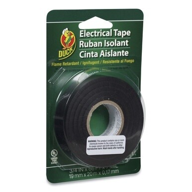 Pro Electrical Tape, 1&quot; Core, 0.75&quot; x 66 ft, Black