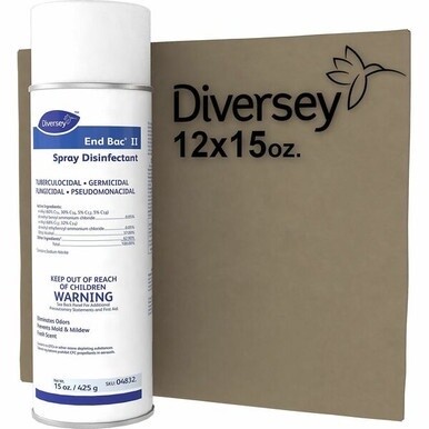 Diversey End Bac II Spray Disinfectant - Ready-To-Use - 15 oz (0.94 lb) - Fresh Scent - 12 / Carton - Colorless