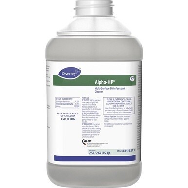 Diversey Alpha-HP Multi Disinfectant Cleaner - 84.5 fl oz (2.6 quart) - Citrus Scent - 2 / Carton - Clear