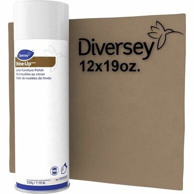 Diversey Shine-Up Lemon Furniture Polish - Ready-To-Use - 19 fl oz (0.6 quart) - Lemon Scent - 12 / Carton - White