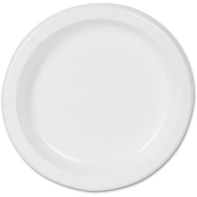 Dixie Basic&amp;reg; 8-1/2" Lightweight Paper Plates by GP Pro - Microwave Safe - White - Paper Body - 125 / Pack