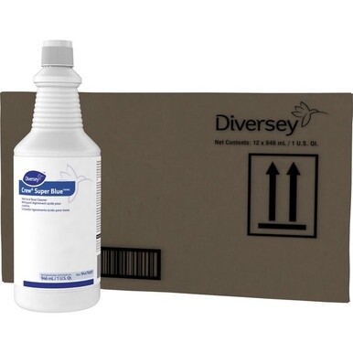 Diversey Crew Super Blue Acid Bowl Cleaner - Ready-To-Use - 32 oz (2 lb) - Citrus ScentBottle - 12 / Carton - Blue