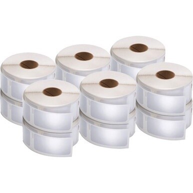 Dymo LabelWriter Labels - 1&quot; Height x 2 1/8&quot; Width - Rectangle - Direct Thermal - White - 500 / Roll - 12 / Pack