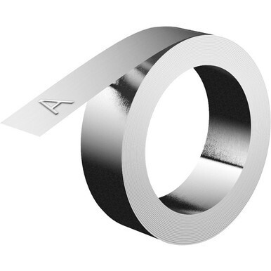 Dymo 31000 Non Adhesive Metal Embossed Tape - 0.5&quot; Width x 192&quot; Length - Silver